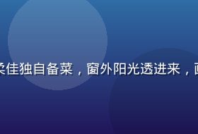 儿媳妇柔佳剧中厨房场景，柔佳独自备菜，窗外阳光透进来，画面充满生活质感与温暖气息