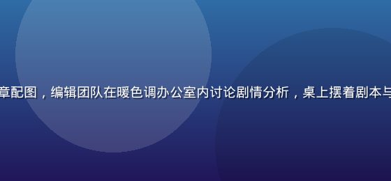 儿媳妇柔佳深度评测文章配图，编辑团队在暖色调办公室内讨论剧情分析，桌上摆着剧本与便利贴，专业氛围浓厚